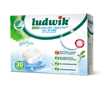 Akcesoria do zmywarek LUDWIK Tabletki do zmywarki ALL IN ONE 30 szt. ekologiczne
